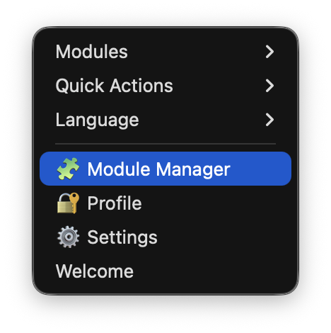 Выбор модулей